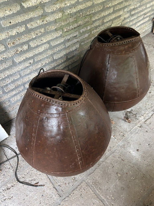 Unique copper (colored) large designer lamps (2 pieces) – hanglampen