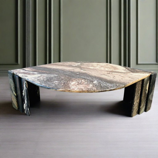 Table basse "Eye" en marbre italien Mid Century