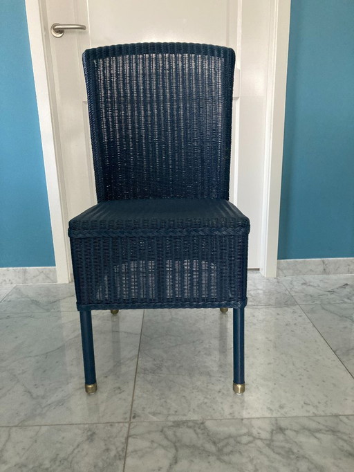 4 sedie da pranzo Lloyd Loom originali blu scuro