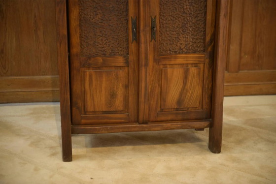 Brutalist Aranjou wardrobe in elm 1960s (photo 5 of 11)