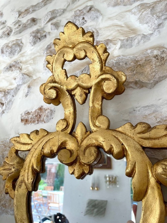 Image 1 of Pair of Louis XV style wooden mirrors, Spain 1950s