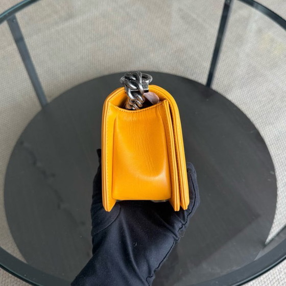 Image 1 of Chanel Boy Small - Kleine Stingray Yellow Mustard Ruthenium Silver Hardware Serie 21