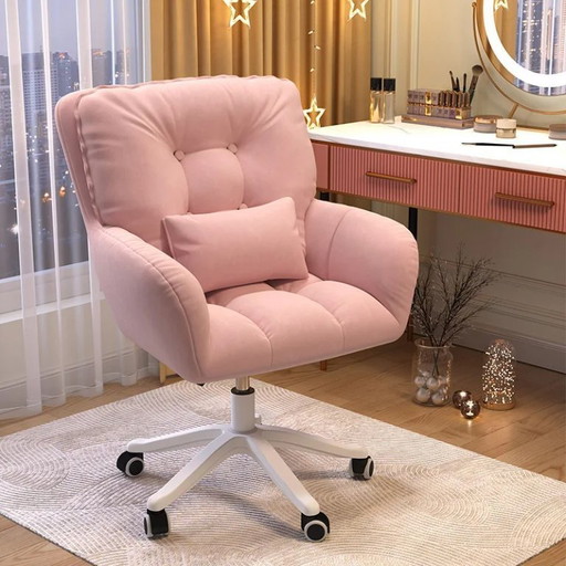 Double-layer thickened back computer chair, soft office chair, desk chair, dressing table chair, five-star plastic chair legs