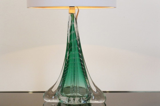 Handgefertigte Boussu Transluzent Glas Tischlampe, Tischlampen, Gold (Foto 4 von 9)