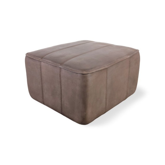 Image 1 of 2 originele Mid Century de Sede Ottoman krukjes, buffelleer, bruin