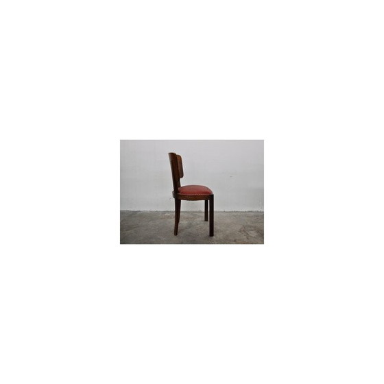 Image 1 of Set of 6 vintage Italian walnut dining chairs, 1930s