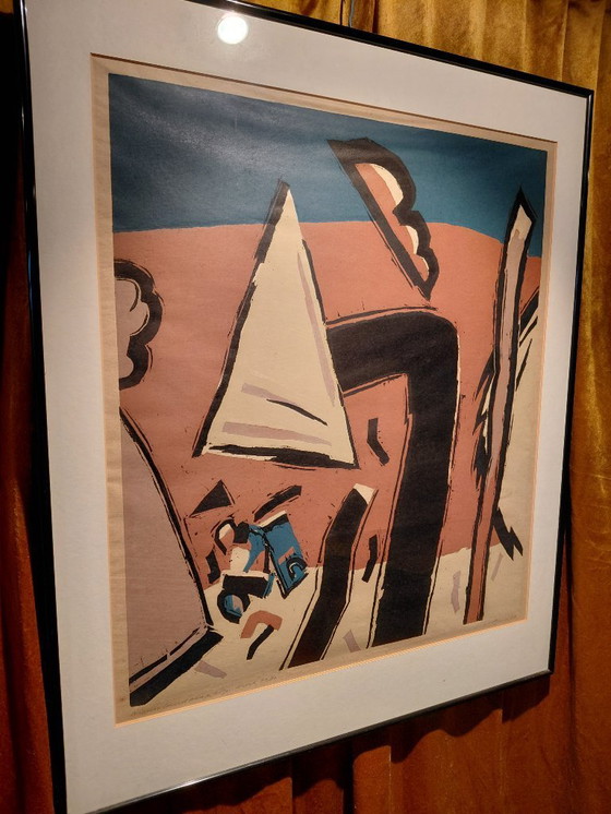 Image 1 of Thijs Buit. Linoleografia "New Landscape" stampa propria 65/80