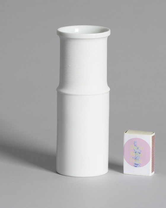 Image 1 of Rosenthal Glossy & Matte Porcelain Vase Duo Tapio Wirkkala Vintage Mid-Century