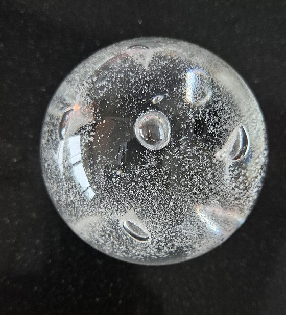 Image 1 of Vintage Clear Glass Heavy Bubble Paperweight