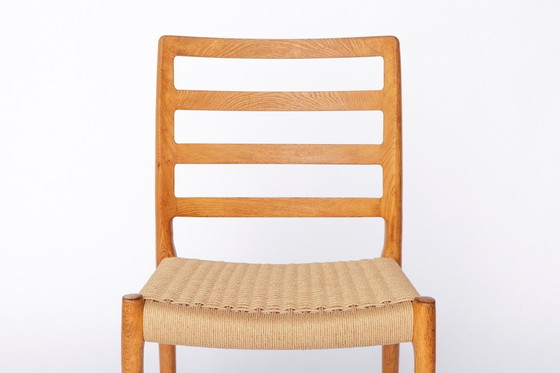 Image 1 of Niels Otto Møller Model 85 Chairs – Oak, Danish Mid-Century Dining Chairs, 1980s, New Danish Cord Weave, Up to 6 Available