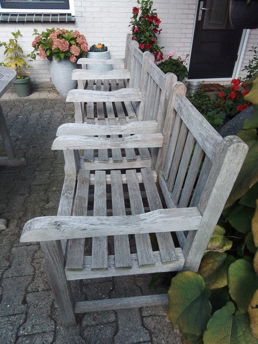 4 Royal Arrow teak Garden chairs with original cushions – tuinstoelen, Textile, Wood (photo 2 of 6)