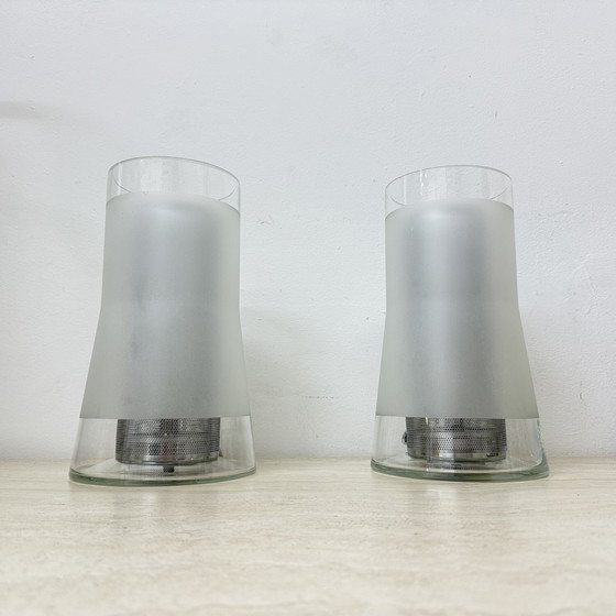 Image 1 of Lampe de table vintage IKEA 80s B9919 - Verre dépoli fait main avec diffuseur