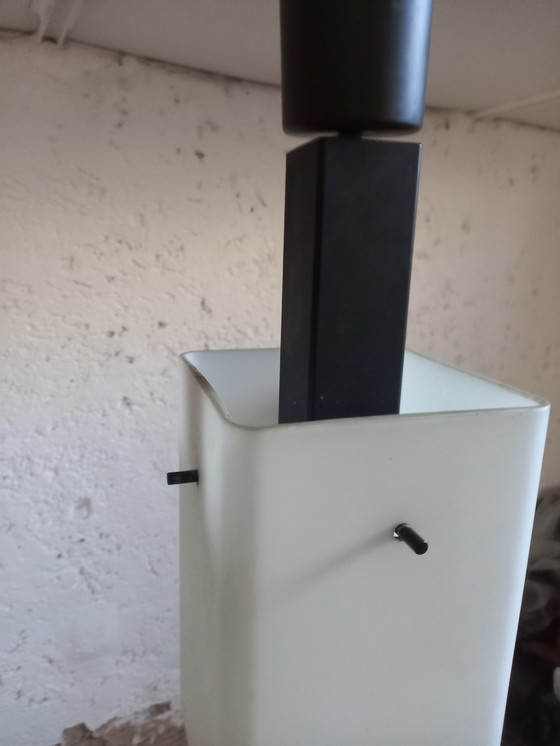 Image 1 of Opaalglazen kroonluchter uit de jaren 60, gemaakt door Stilux 