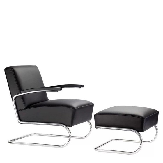 Due Poltrone S411 in pelle, Thonet, Legno, Nero (foto 7 di 12)
