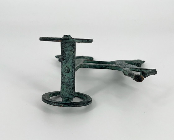 Image 1 of Figure Frederick Weinberg style goddess Athena & owl brass, bronze