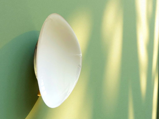 Plafonnier ou applique murale minimaliste en verre opalin blanc
