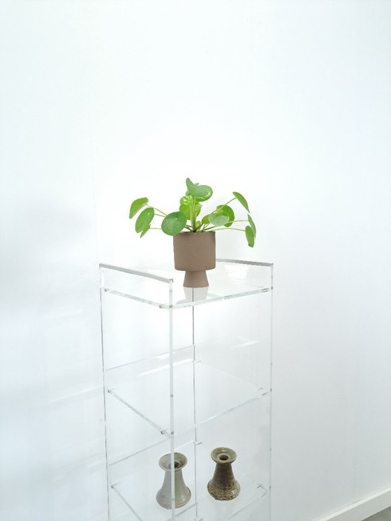 Image 1 of Plexiglass Shelving Unit Storage Cabinet on Wheels