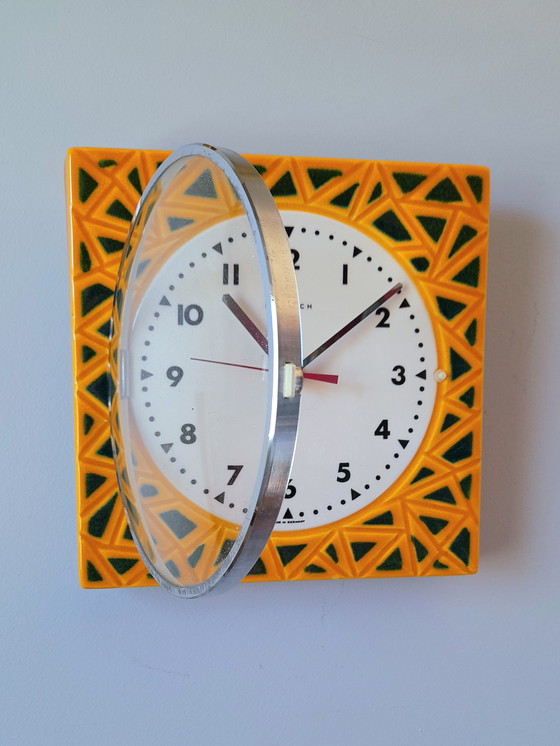 Image 1 of Hettich Ceramic Clock, Memphis 1980