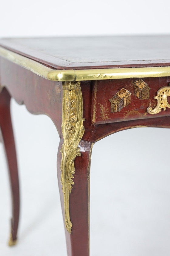 Image 1 of Bureau Plat de Style Louis XV à Décor de Scènes Lacustres, Circa 1850