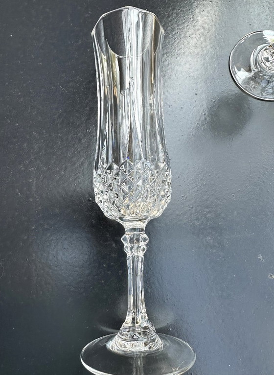 Image 1 of 5 flûtes à champagne Cristal d'Arques modèle Lonchamp Vintage