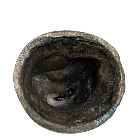 Statua di Buddha in Ottone Antico (10cm) - Bhumisparsha Mudra & Svastica - Nepal – Sculture, Brass (photo 10 of 10)