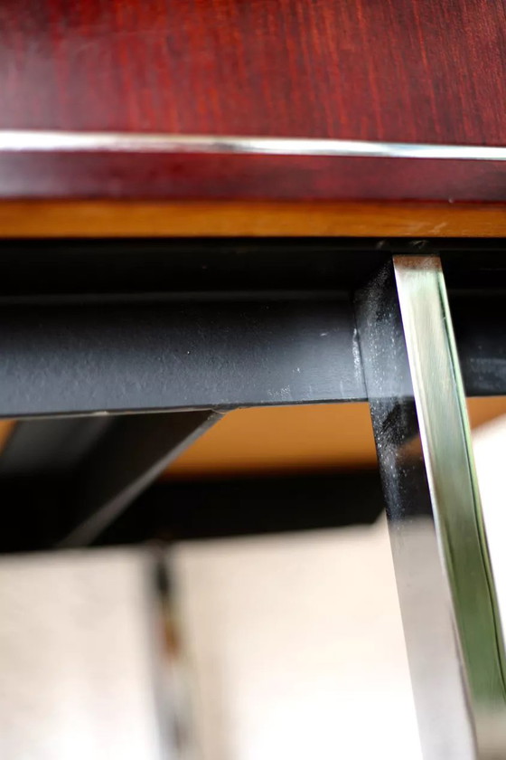 Image 1 of Solid Wood and Steel Sideboard France Circa 1970 Négroni Edition