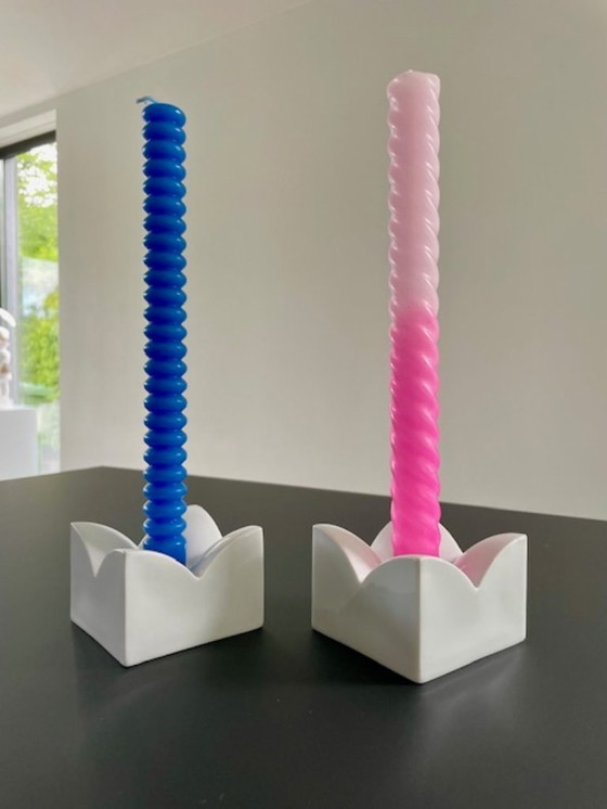 Image 1 of Set di 2 candelieri vintage in porcellana Arzberg