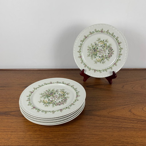 Ensemble de 6 assiettes plates de Villeroy & Boch, modèle Trianon