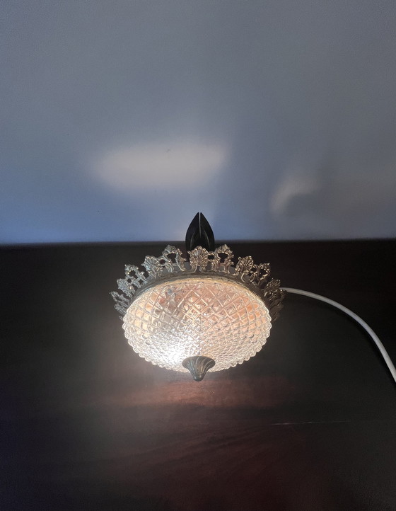 Image 1 of Art Deco Deckenlampe mit Ananas Relief