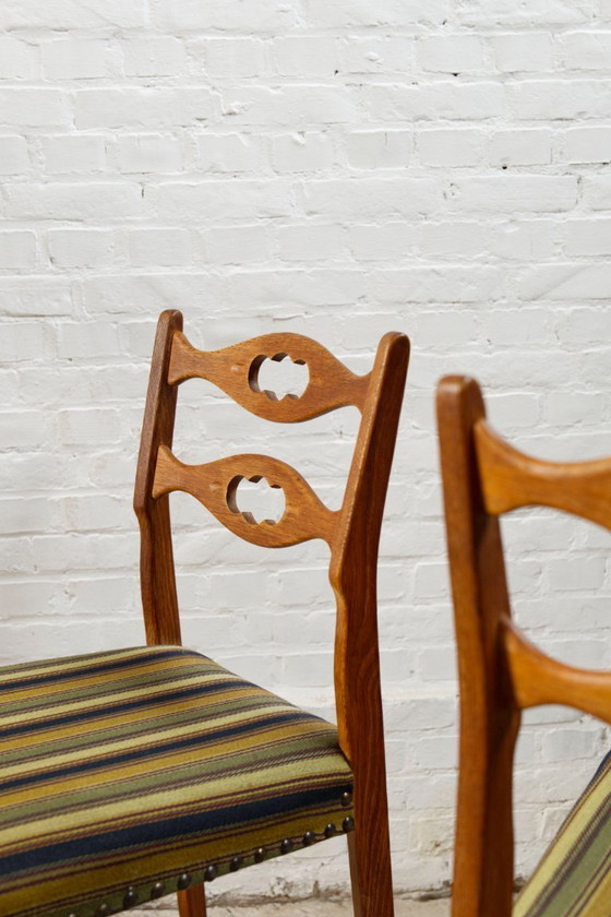 Image 1 of 4x oak and wool dining room chairs by Henning Kjaernulf, 1960's