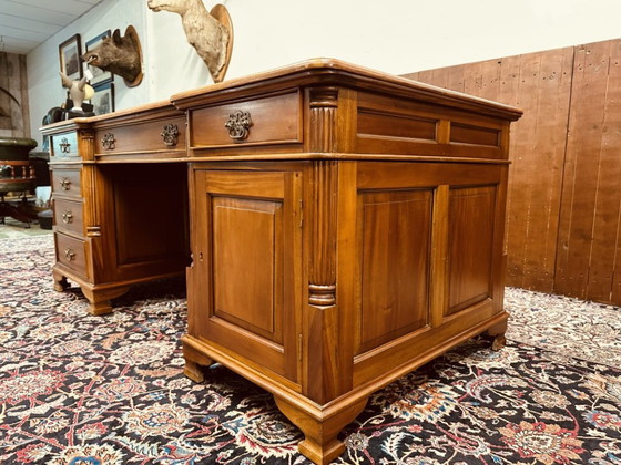 Scrivania classica inglese Partnerdesk – Scrivanie, Leather, Wood (photo 6 of 19)