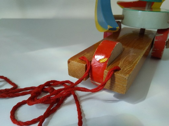 Image 1 of Jouet à tirer vintage en bois de hêtre des années 1960