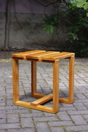Tabouret bois massif vintage design moderniste 1970s