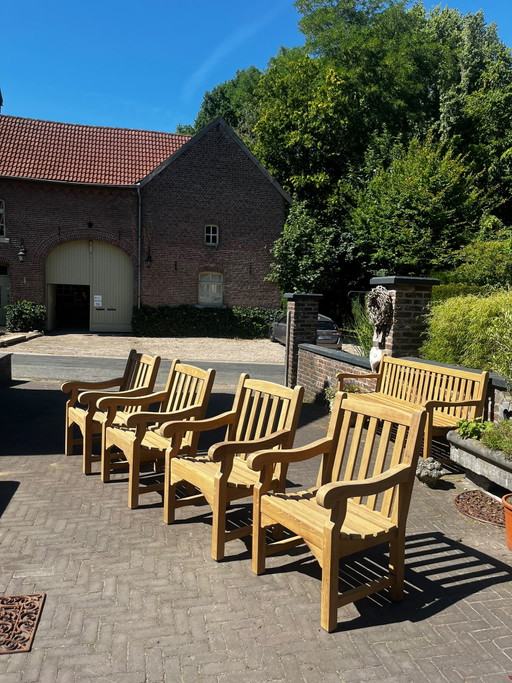 4 wunderschöne, robuste Teak-Gartenstühle von Teak and Garden Lancaster – tuinstoelen, Wood
