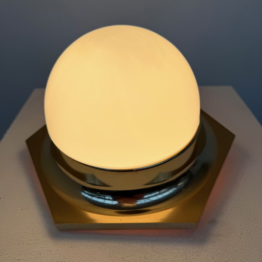 Decken-/Wandleuchte Gold 60er/70er Jahre