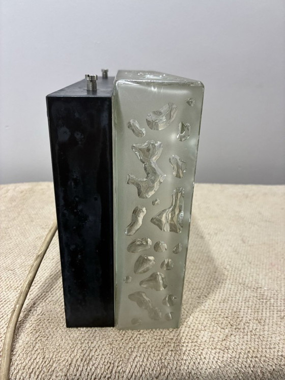 Applique ou Plafonnier Brutaliste BEGA, Verre Pressé, Années 1960-70, Appliques murales, Métal, Transparent (photo 6 sur 8)