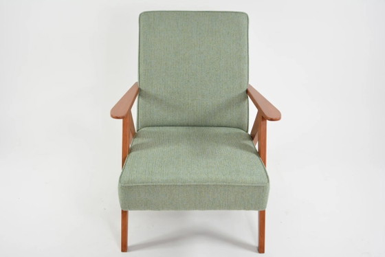 Image 1 of KOMPAS armchairs in light green mottled finish