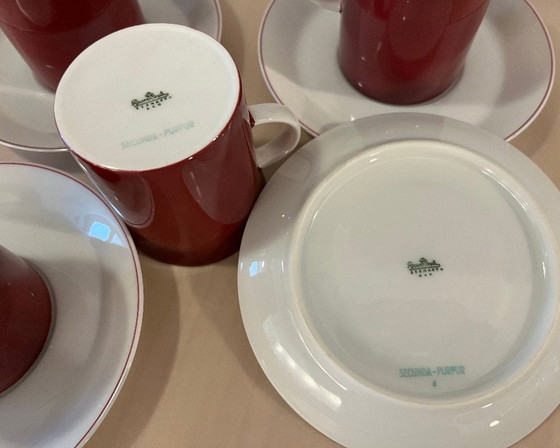 Rosenthal Berlin Secunda Purpur, Coffee pot with 4 cups, Design H. Th. Baumann – Crockery, Porcelain (photo 7 of 10)