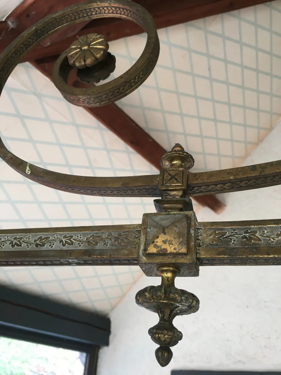 Bronzen biljart kroonluchter – Koper, Vintage (photo 5 of 11)
