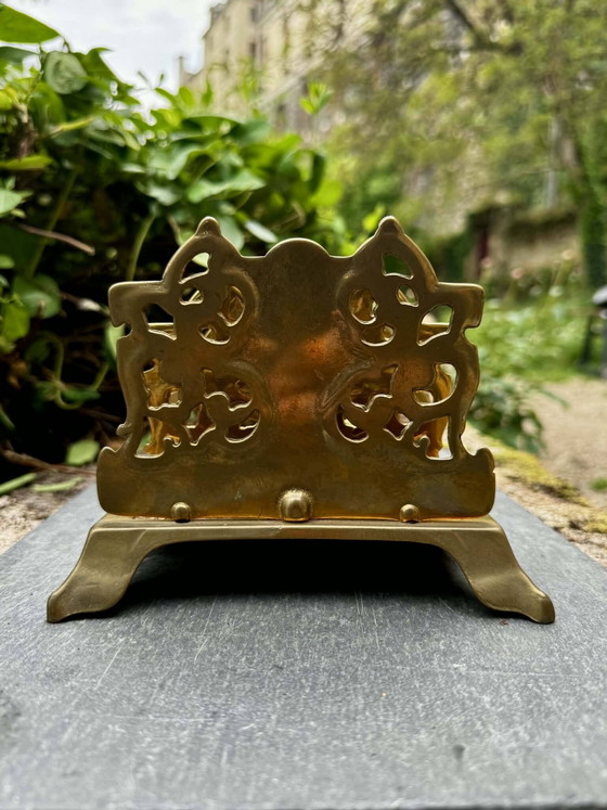 Messing tijdschriftenrek en brievenhouder in Lodewijk XV barokstijl. – Brass (photo 6 of 8)