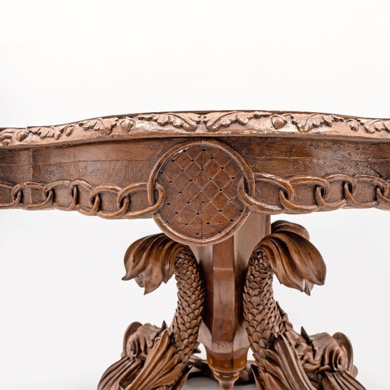 Image 1 of  Attributed to Henry Eyles Victorian Walnut Center Table England Mid-19th Century