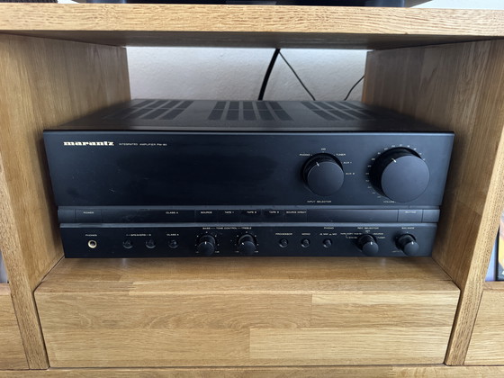 Image 1 of Mobile hi-fi in rovere massello con Marantz PM80 e B&W 685