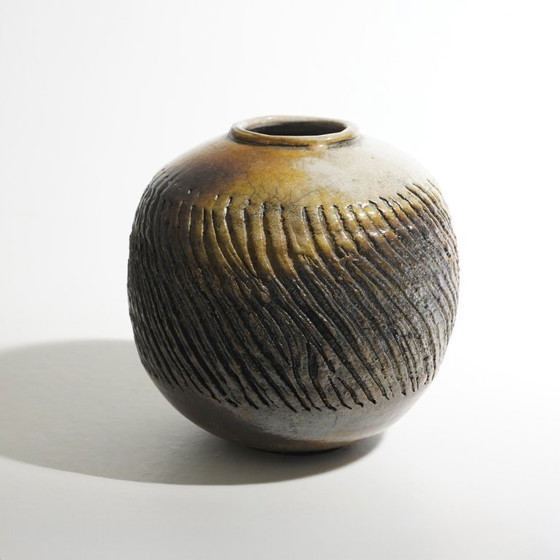 Image 1 of Sculptural vase in glazed ceramic, 1970s