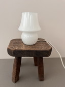Vintage stijl opaline glazen paddenstoel tafellamp – Space Age silhouet