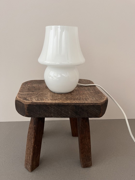 Vintage stijl opaline glazen paddenstoel tafellamp – Space Age silhouet – L. Dake & Zn, Tafellampen, Glass (photo 3 of 8)