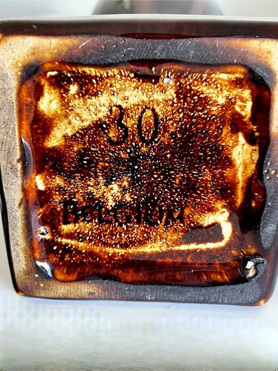 Image 1 of Par de jarrones Art Déco – Cerámica Thulin (atribuida) – Bélgica – Esmalte flameado – 29 cm