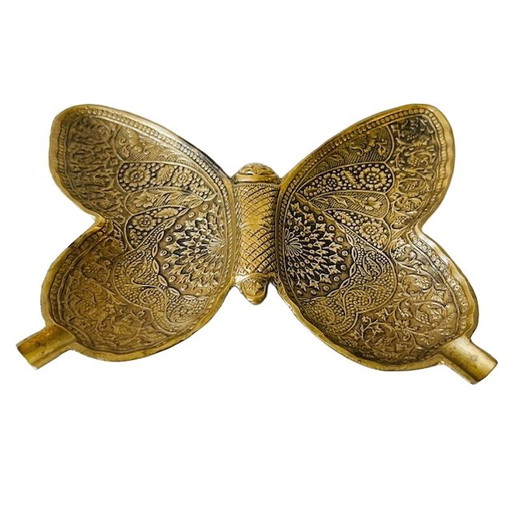 Vintage oriental brass butterfly dish
