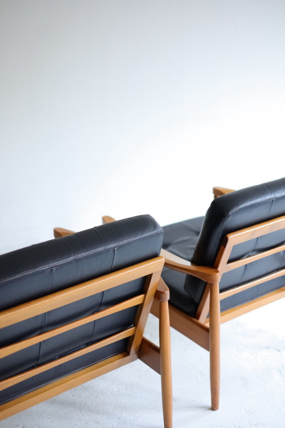 Set di 2 poltrone scandinave vintage anni '50/'60, Legno, Nero (foto 8 di 8)