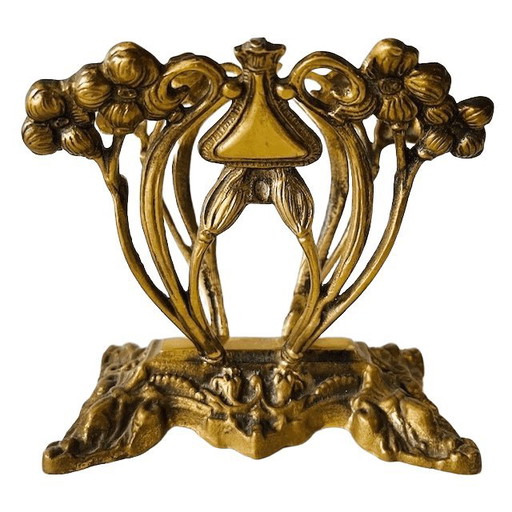 Antico portariviste art nouveau in ottone porta lettere 1900s