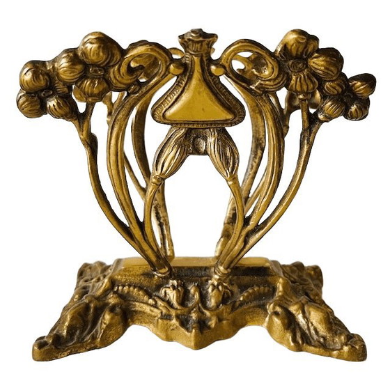 Image 1 of Antiker Jugendstil Zeitschriftenständer Messing Briefhalter 1900er